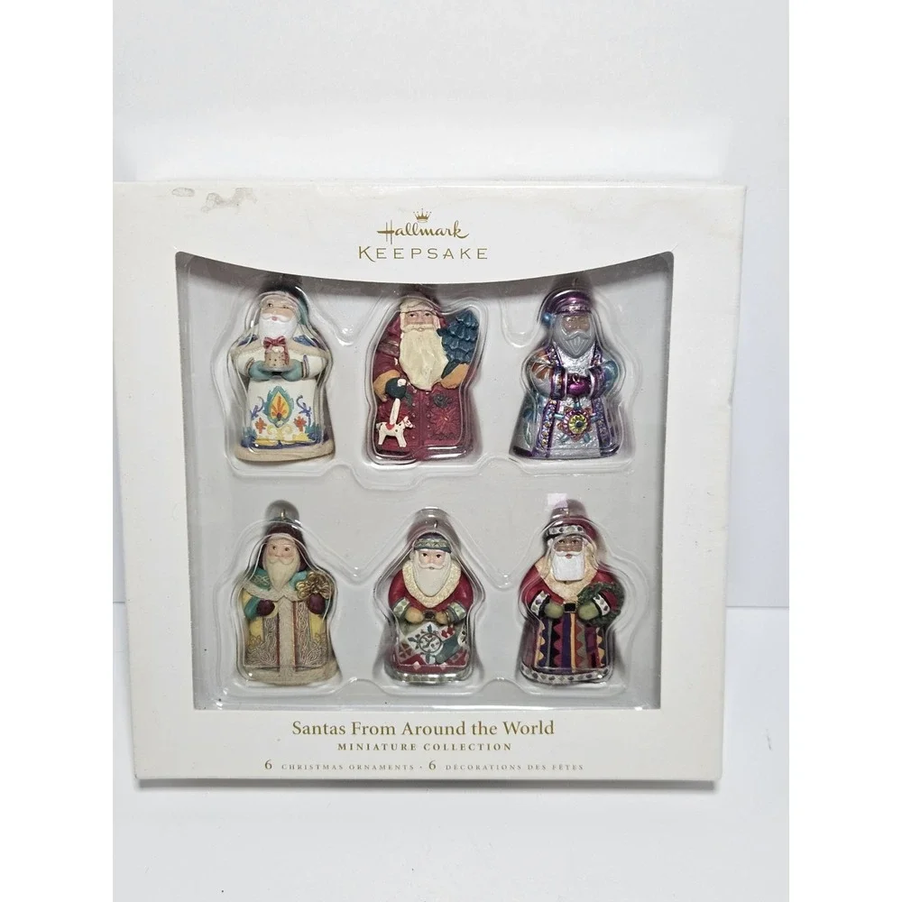 06 Hallmark Keepsake Santas From Around the World Miniature Ornament Collection